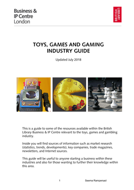 Toys, Games and Gaming Industry Guide