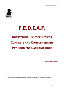Nutritional Guidelines For