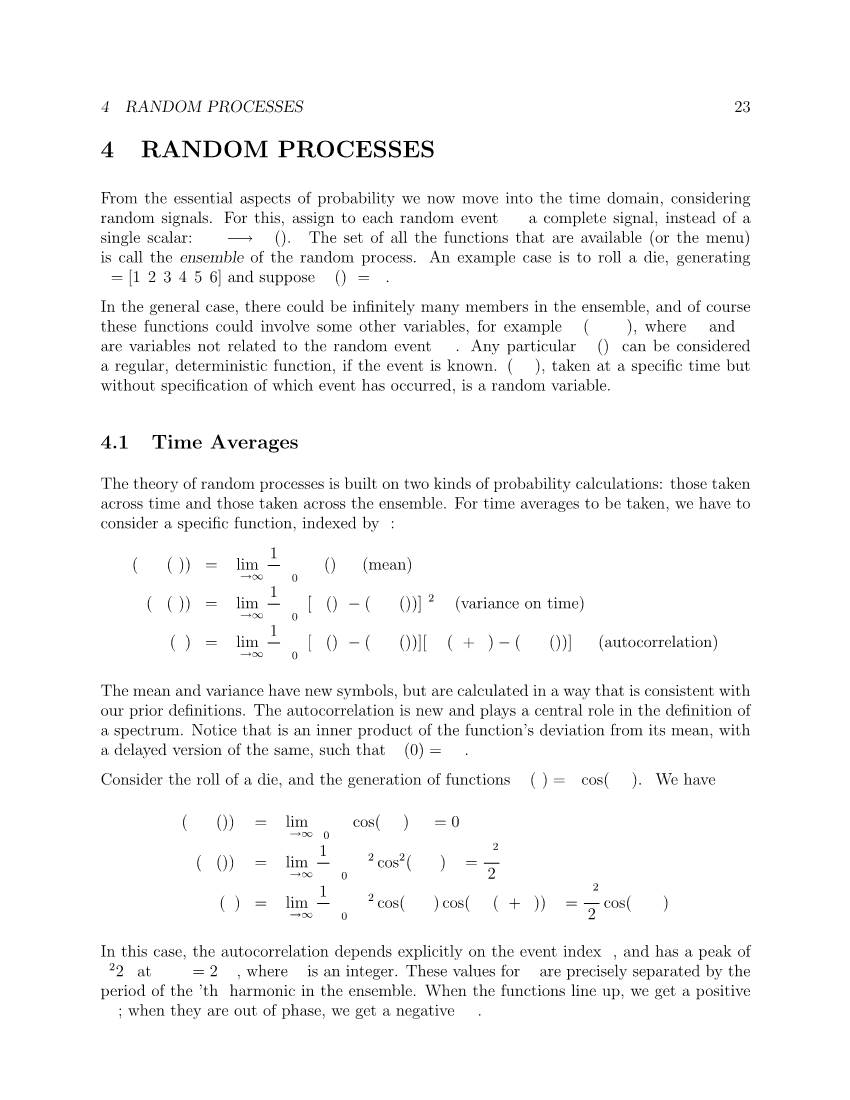 Random Processes 23 4 Random Processes