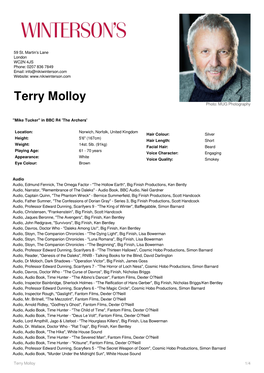 Terry Molloy Photo: MUG Photography