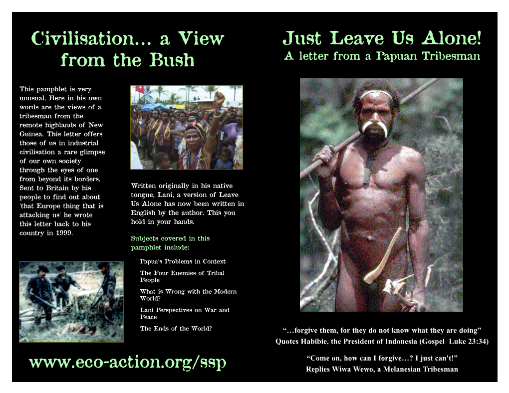 Just Leave Us Alone! from the Bush a Letter from a Papuan Tribesman