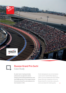 Russian Grand Prix Sochi Case Study