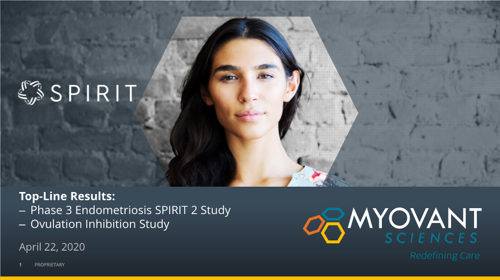 SPIRIT 2 Phase 3 Endometriosis Study and Ovulation Inhibition Study