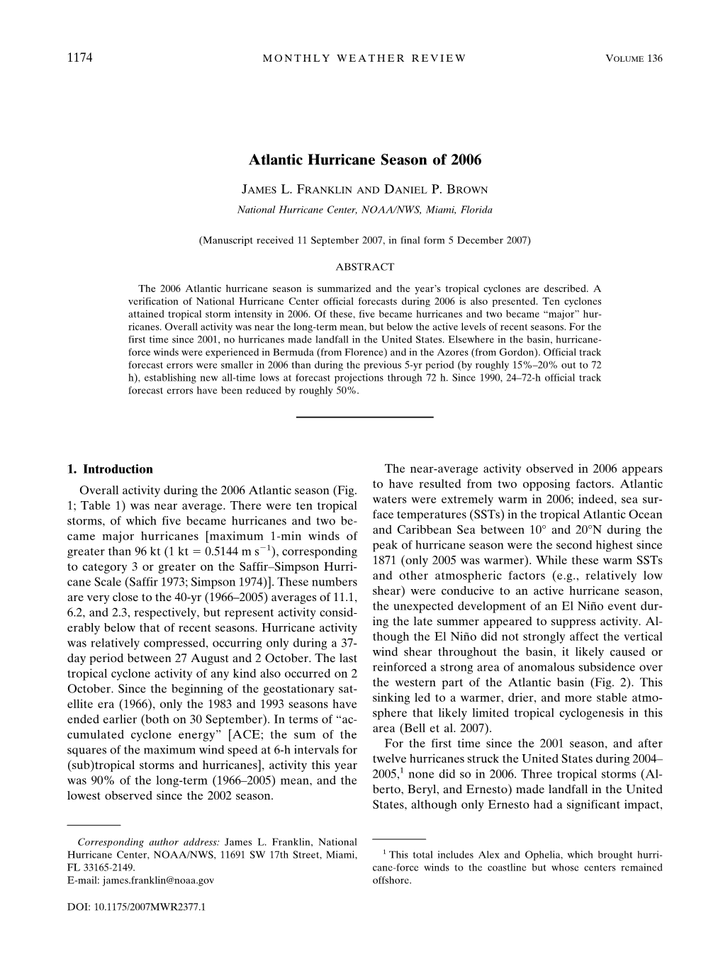 Atlantic Hurricane Season of 2006