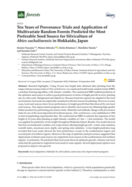 Ten Years of Provenance Trials and Application of Multivariate Random Forests Predicted the Most Preferable Seed Source for Silv