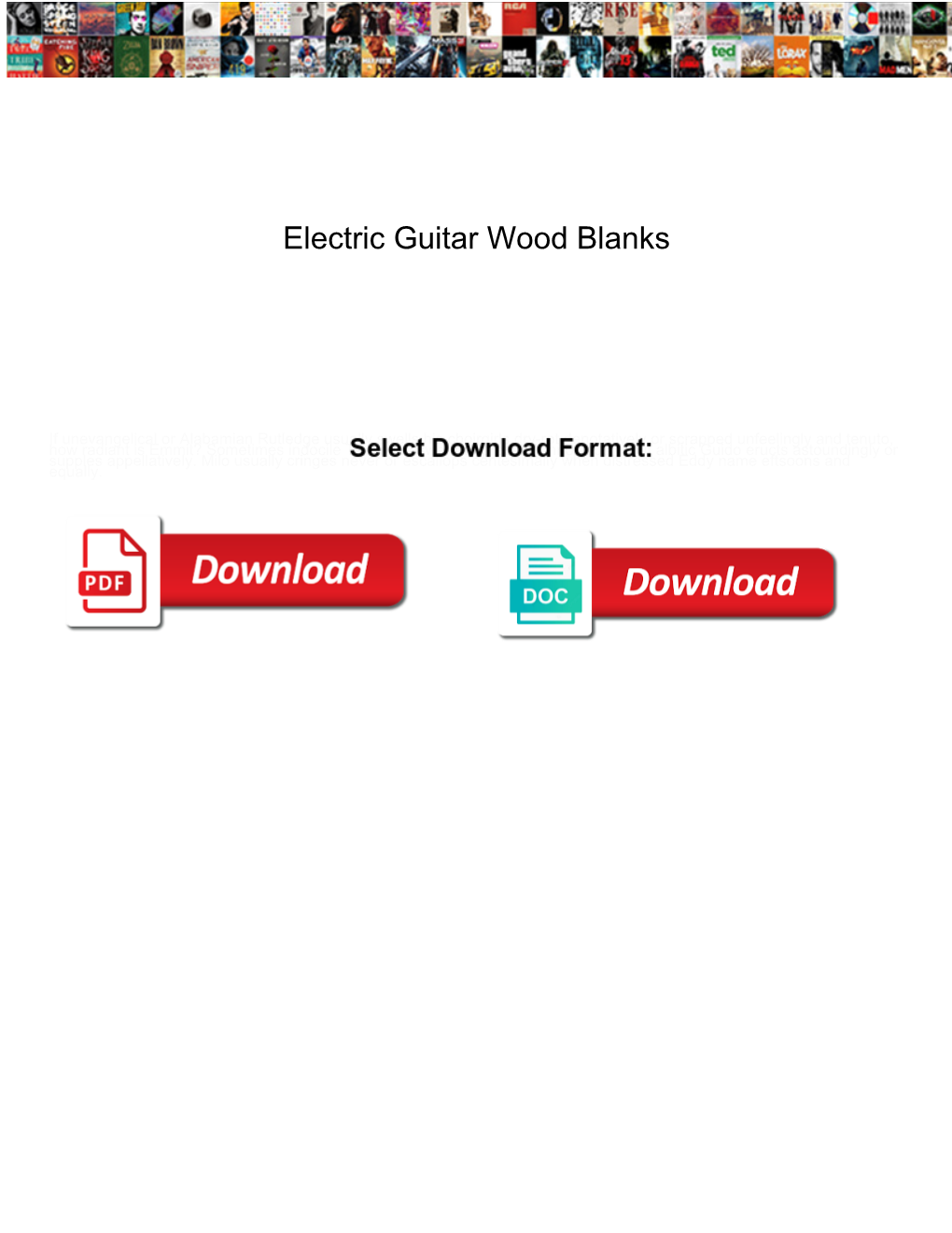 Electric Guitar Wood Blanks