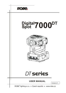 User Manual Digitalspot 7000DT V 1 7