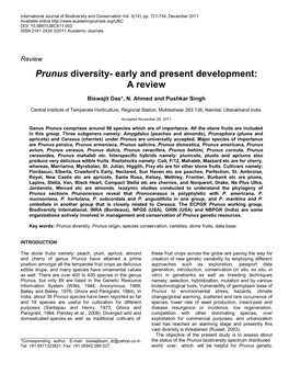 Biodiversity of Plum and Peach