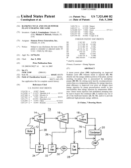 United States Patent (10) Patent No.: US 7,325.400 B2 Cunningham Et Al