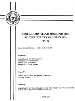 Cloud Microphysics Studies for Texas Hiplex 1979