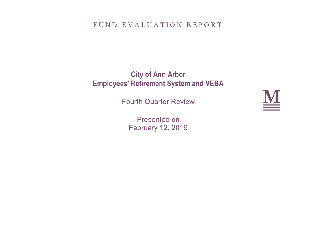 City of Ann Arbor Employees' Retirement System and VEBA