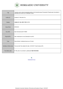 Taxonomic and Molecular Phylogenetic Studies in The