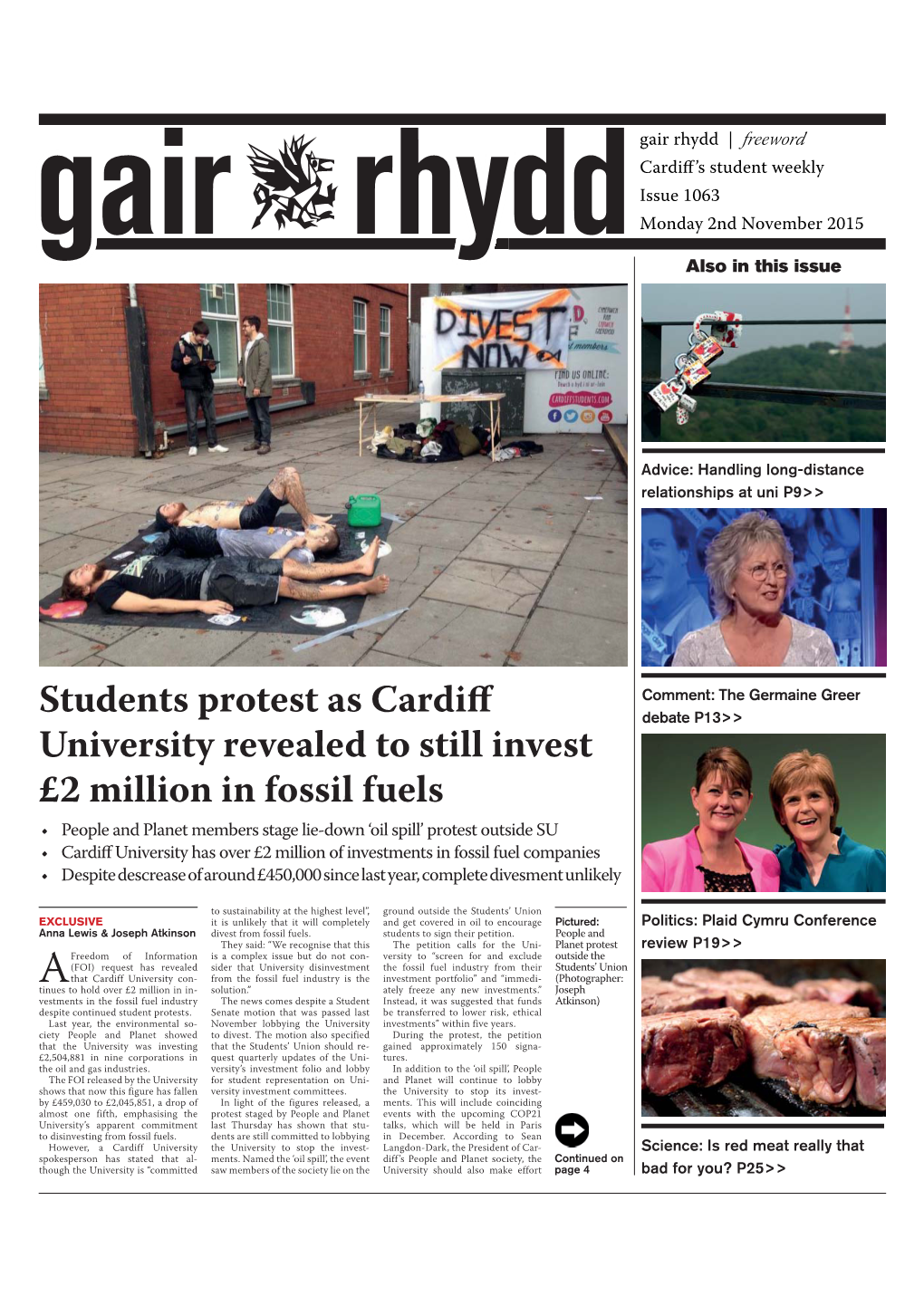 Students Protest As Cardiff University Revealed to Still Invest £2 Million In