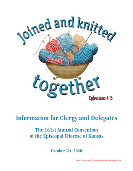 Information for Clergy and Delegates the 161St Annual Convention of the Episcopal Diocese of Kansas