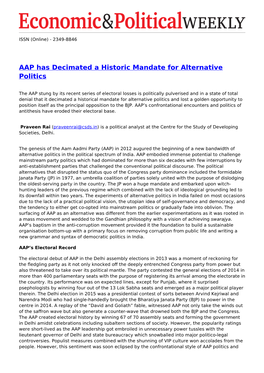 AAP Has Decimated a Historic Mandate for Alternative Politics