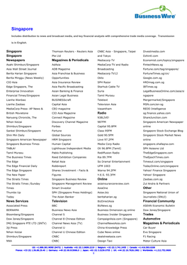 Business Wire Catalog