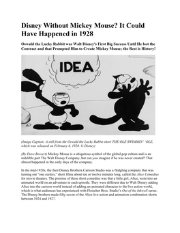 Disney Without Mickey Mouse? It Could Have Happened in 1928