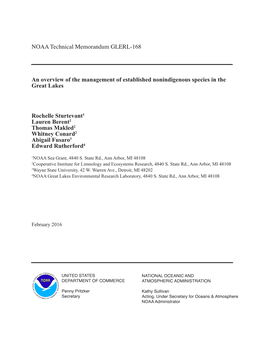 NOAA Technical Memorandum GLERL-168 an Overview of The
