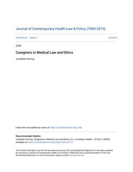 Caregivers in Medical Law and Ethics