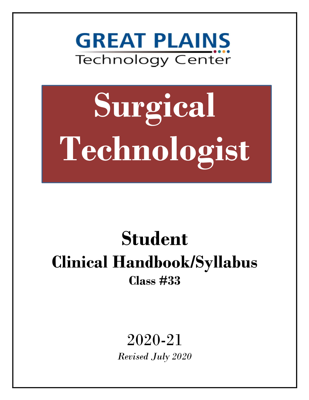 Surgical Technologist Clinical Syllabus