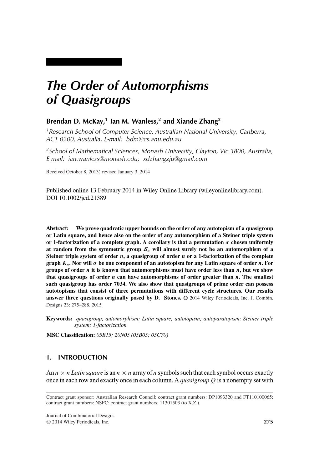 The Order of Automorphisms of Quasigroups