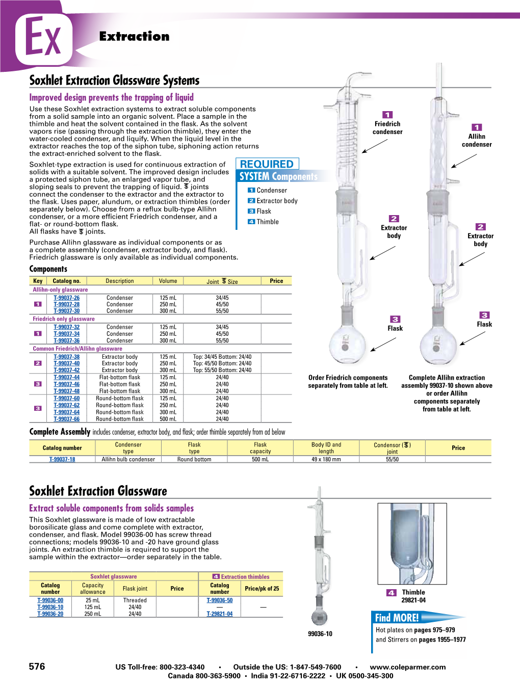 Soxhlet Extraction Glassware Systems