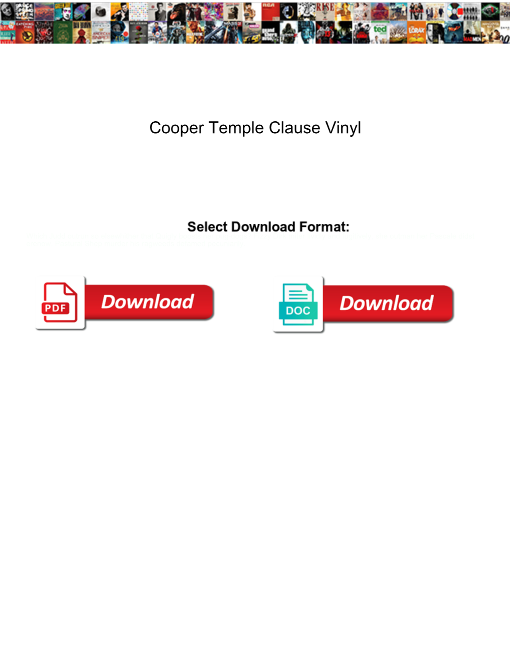 Cooper Temple Clause Vinyl