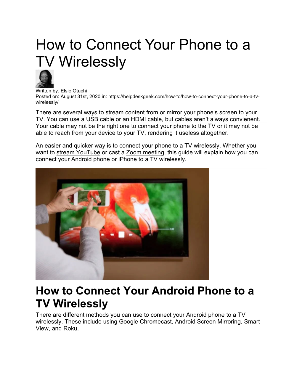 How to Connect Your Phone to a TV Wirelessly