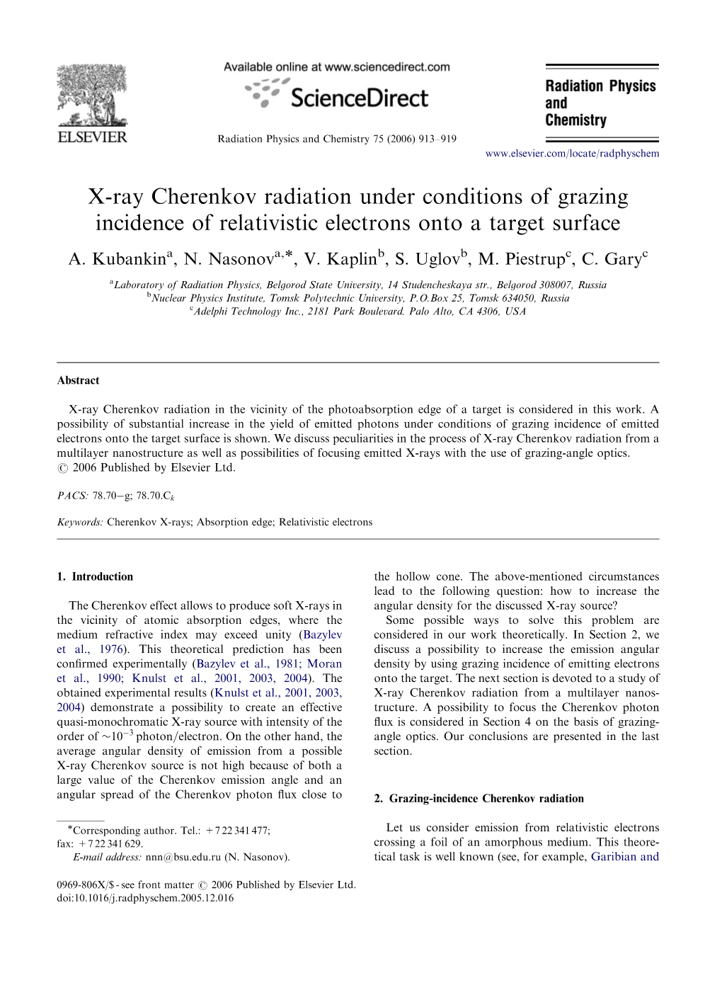 X-Ray Cherenkov Radiation Under Conditions of Grazing Incidence of Relativistic Electrons Onto a Target Surface A