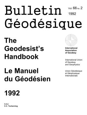 The Geodesist's Handbook Le Manuel Du Géodésien 1992