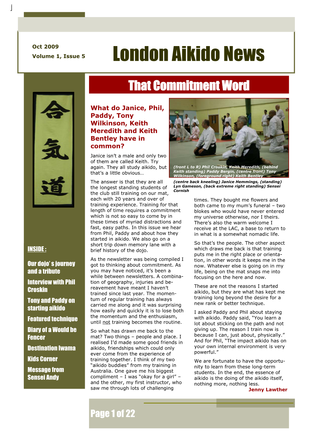 London Aikido News