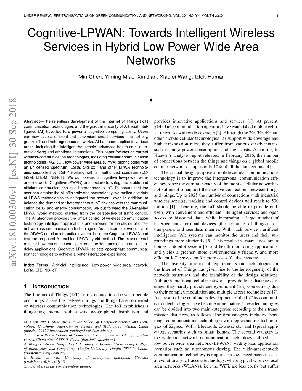 Cognitive-LPWAN Demands Applications