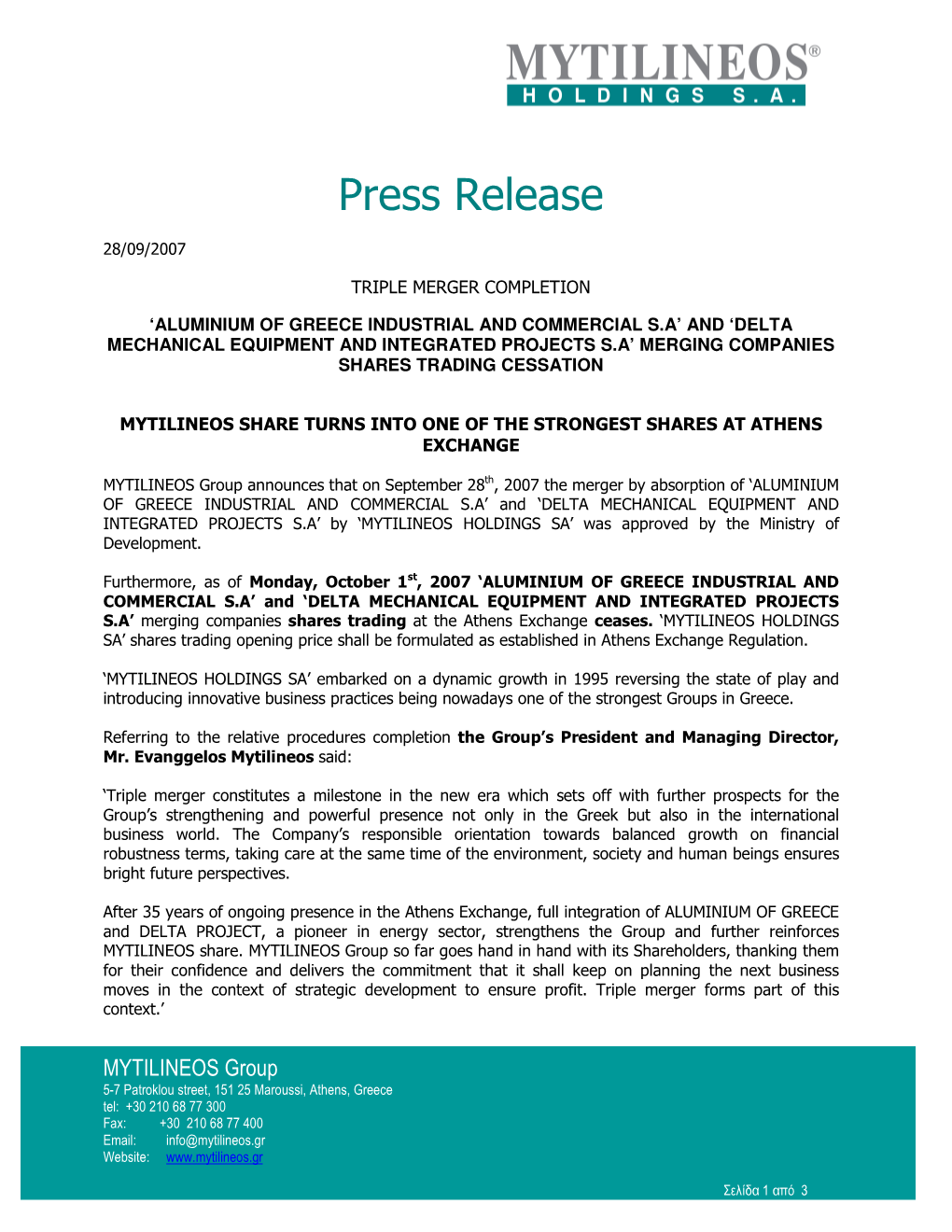 Press Release