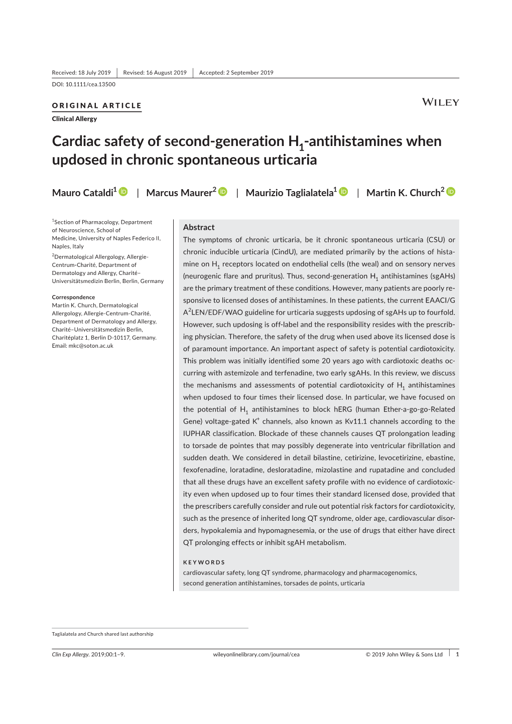 Antihistamines When Updosed in Chronic Spontaneous Urticaria