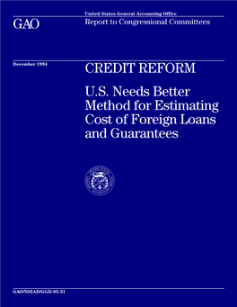 NSIAD/GGD-95-31 Credit Reform B-252443
