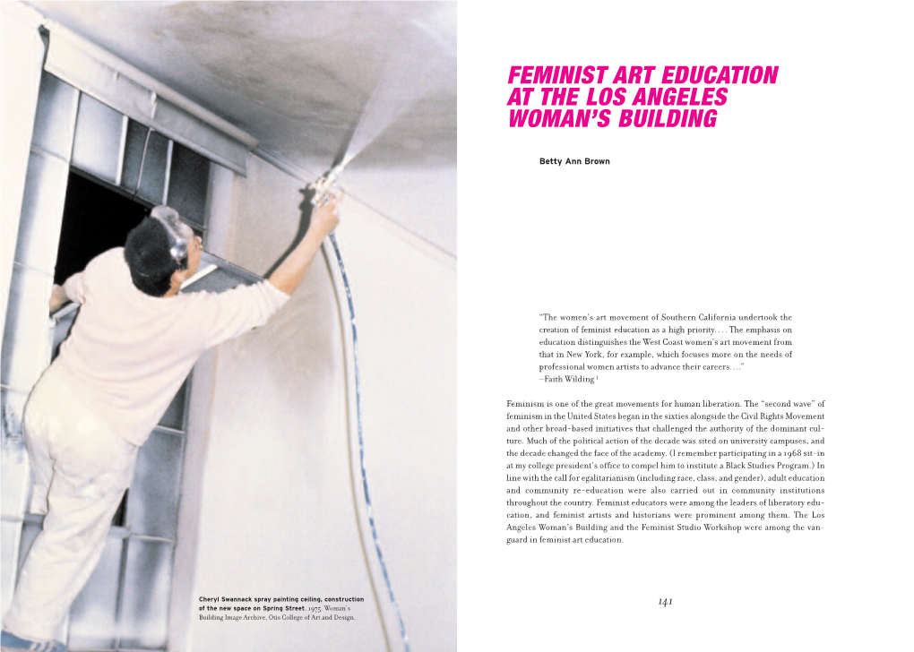 Feminist Art Education at the Los Angeles Woman’S Building