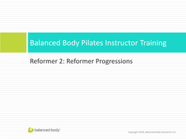 Balanced Body Pilates Instructor Training