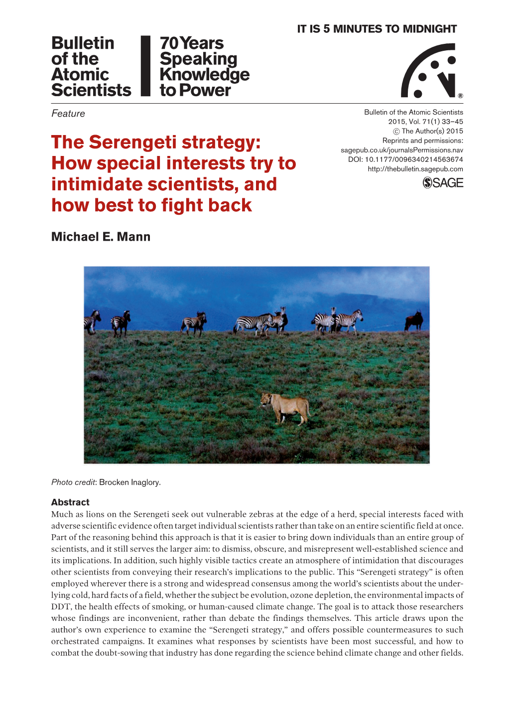 The Serengeti Strategy