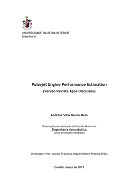 Pulsejet Engine Performance Estimation (Versão Revista Após Discussão)