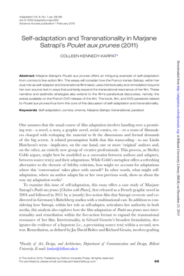 Self-Adaptation and Transnationality in Marjane Satrapi's Poulet Aux