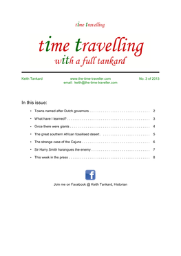 No. 3 of 2013 Email: Keith@The-Time-Traveller.Com