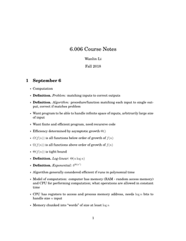 6.006 Course Notes