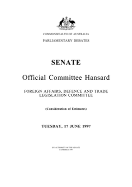 SENATE Official Committee Hansard