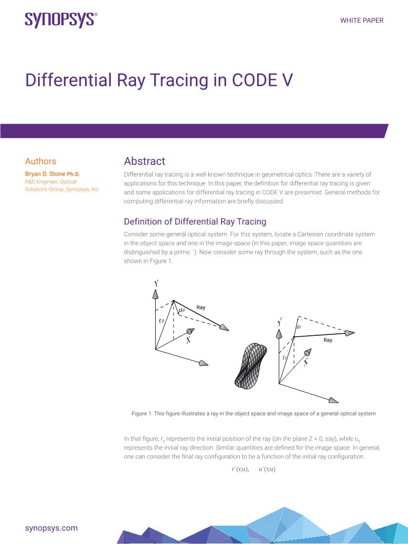 Differential Ray Tracing in CODE V