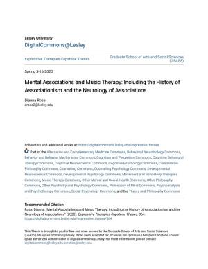 Mental Associations and Music Therapy: Including the History of Associationism and the Neurology of Associations