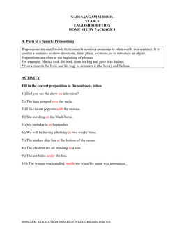 Home Study Package Year 6 Solution