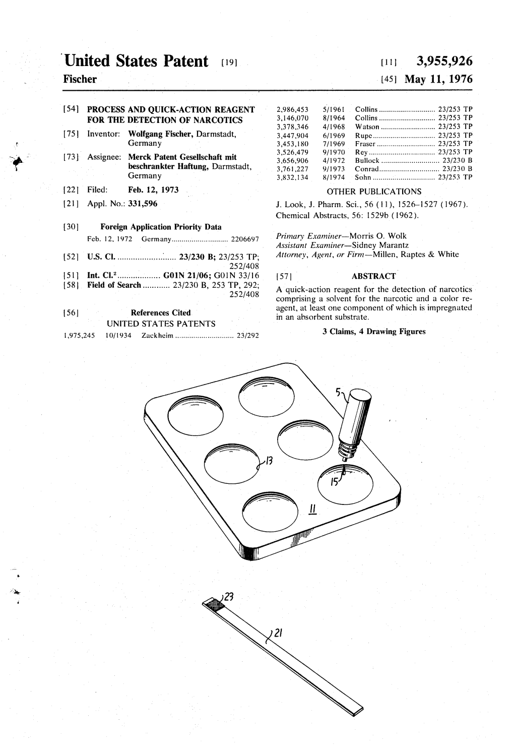 United States Patent (19) 11, 3,955,926 Fischer (45 May 11, 1976