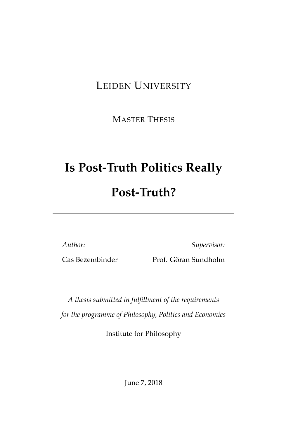 Is Post-Truth Politics Really Post-Truth?