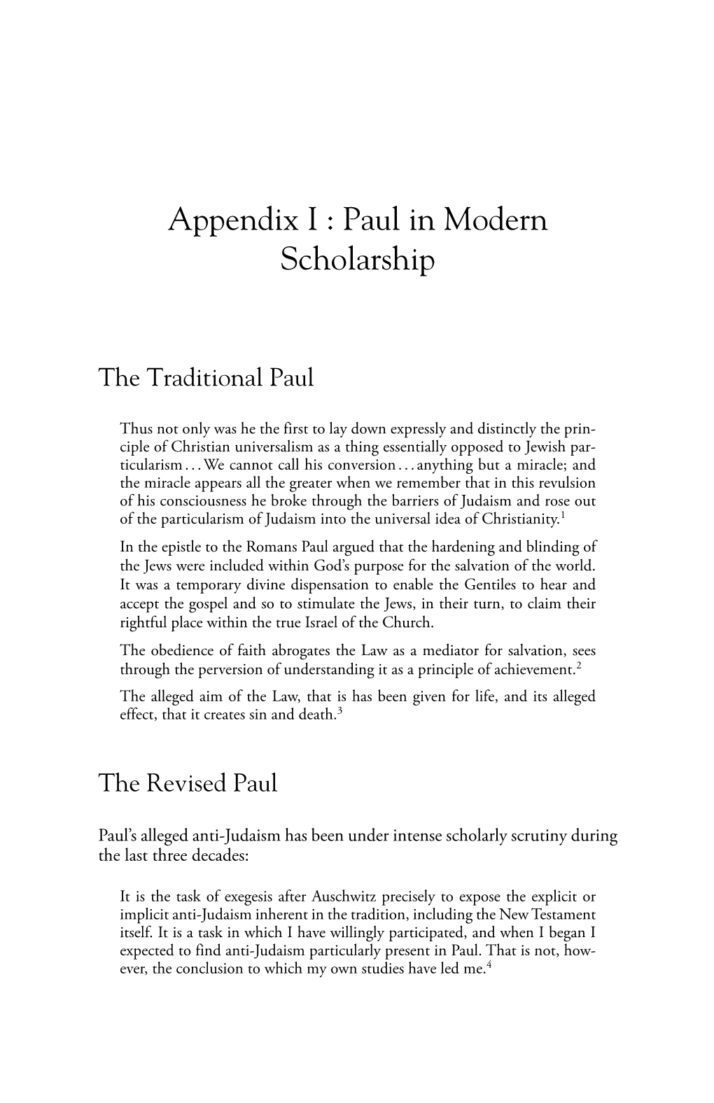 Appendix I : Paul in Modern Scholarship