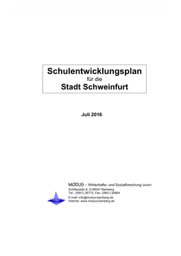 Schulentwicklungsplan Für Die Stadt Schweinfurt 1